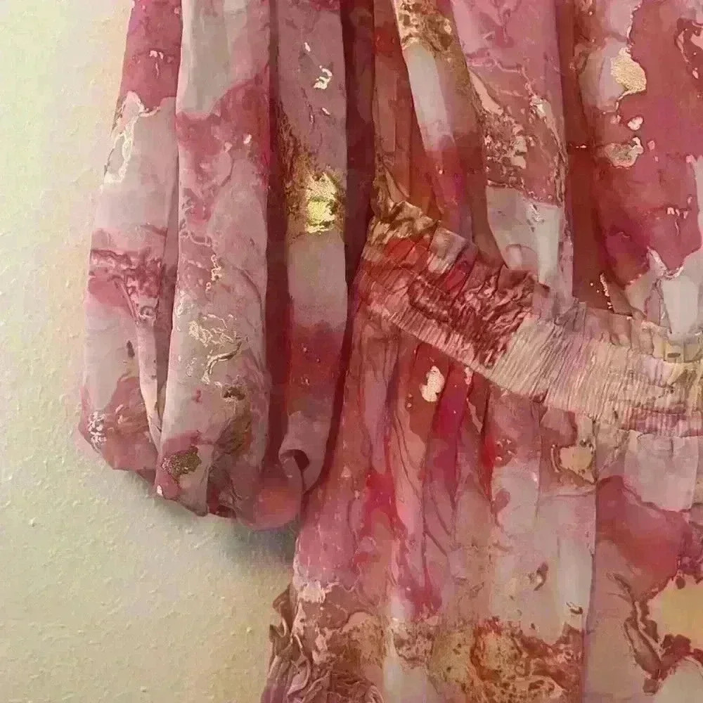 Buddy Love - Women’s Small - Loose Fitting Pink/Gold Dress - Picture 4 of 7